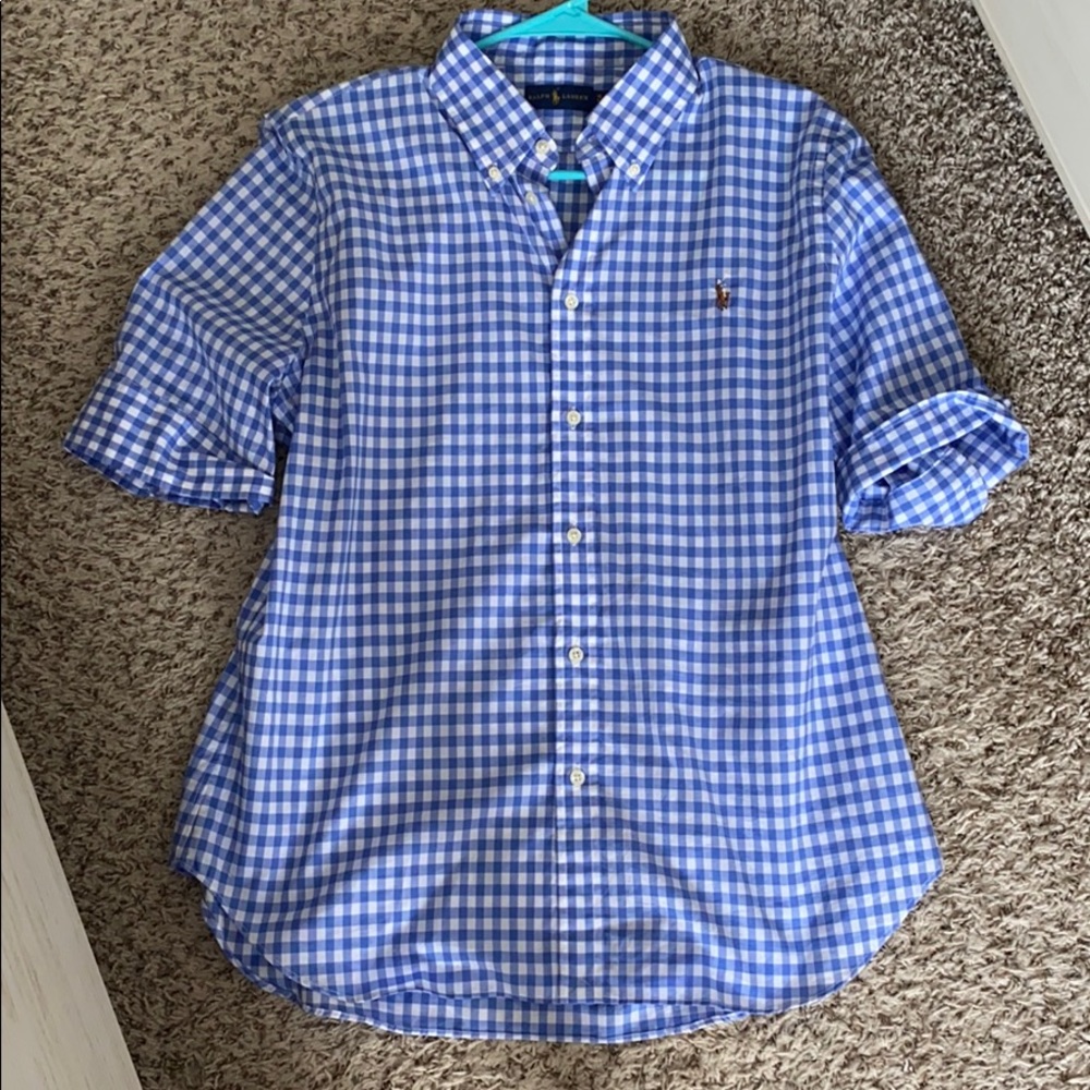 Ralph Lauren Blue Gingham Top